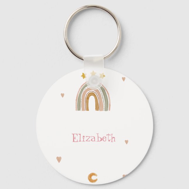 Cute Rainbow Stars Hearts  Keychain (Front)