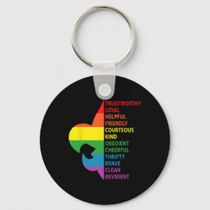 Cute Rainbow Style Scouting Law Keychain
