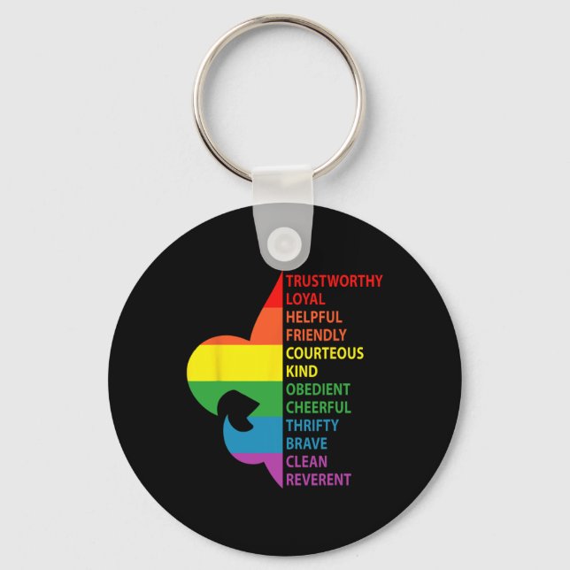 Cute Rainbow Style Scouting Law  Keychain (Front)