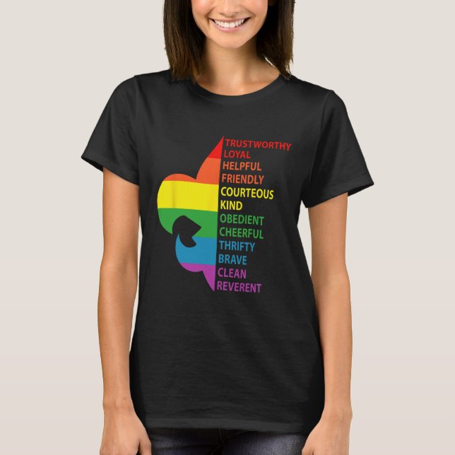 Cute Rainbow Style Scouting Law  T-Shirt (Front)