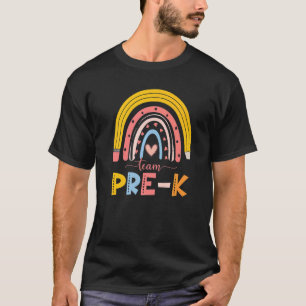Cute Rainbow Teacher Team Pre K First Day Of Schoo T-Shirt