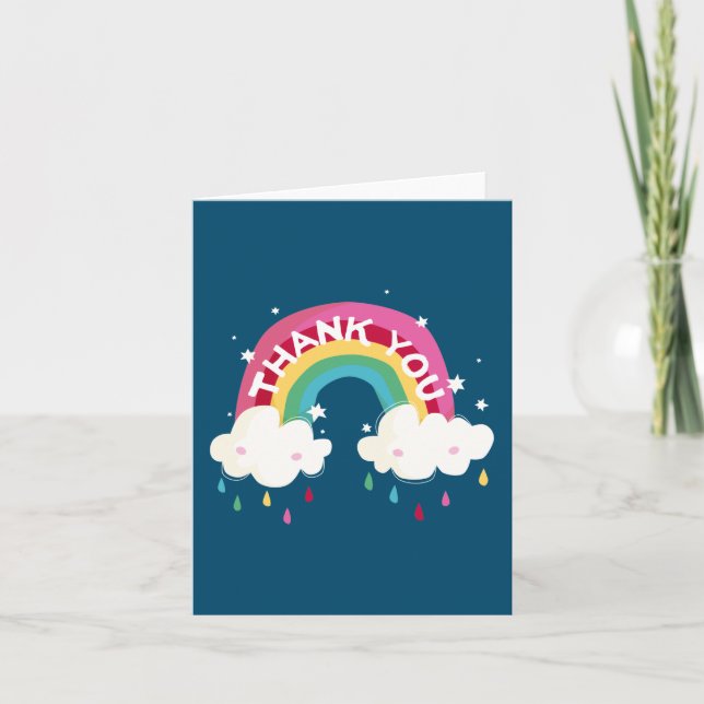 Cute Rainbow Thank You Card (Front)