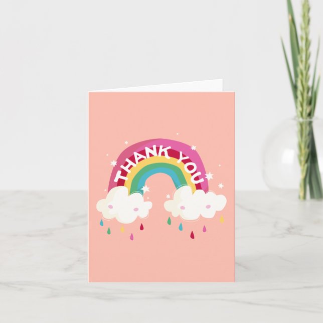 Cute Rainbow Thank You Card (Front)