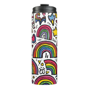 Cute Rainbow Tumbler – Colourful Drinkware 