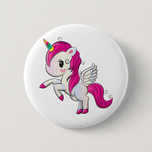 Cute rainbow unicorn 2 inch round button
