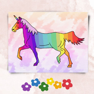 Cute Rainbow Unicorn Anniversaire Fête Invitation