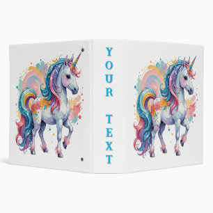 Cute Rainbow Unicorn Binder