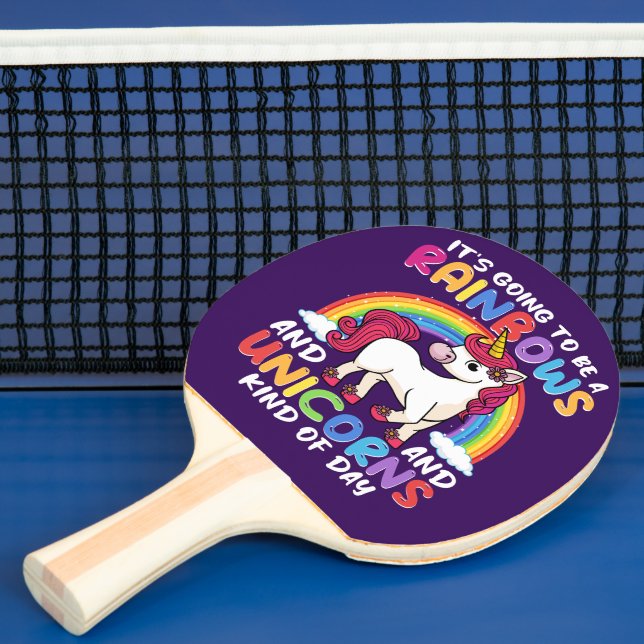Cute Rainbow Unicorn Cool Birthday Present Funny Ping Pong Paddle (Insitu)