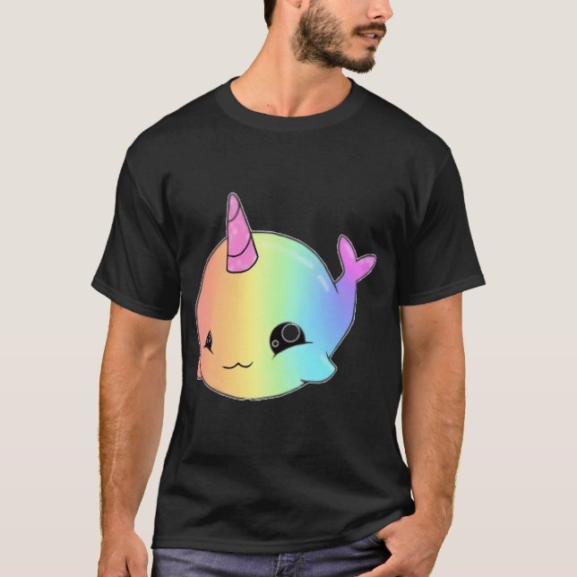 Cute rainbow unicorn fish T-Shirt (Front)