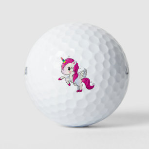 Cute rainbow unicorn golf balls