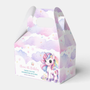 Cute Rainbow Unicorn Magical Birthday Favor Box