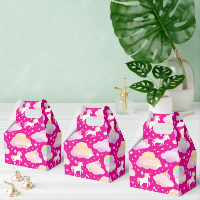 Cute rainbow unicorn magical girly birthday kids favor box (Multiple)
