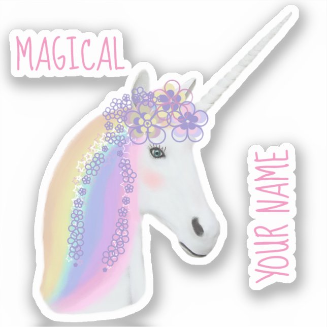 Cute Rainbow Unicorn Magical Personalized (Front)