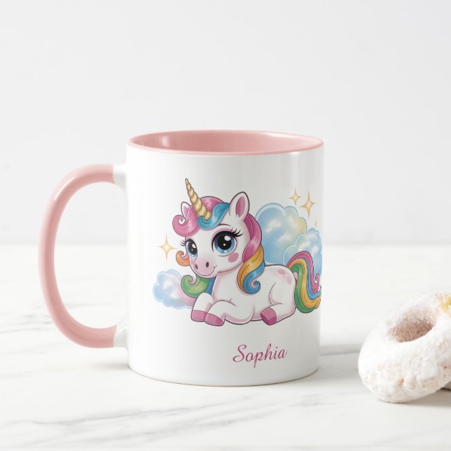 Cute Rainbow Unicorn Mug (With Donut)