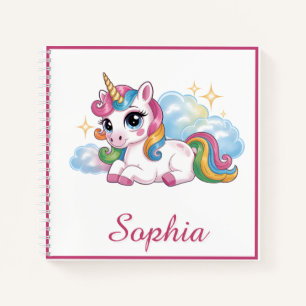 Cute Rainbow Unicorn Notebook