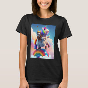 Cute Rainbow Unicorn Otter Riding A Unicorn T-Shirt