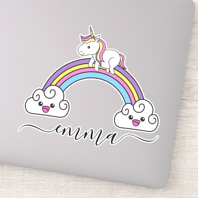 Cute Rainbow Unicorn Personalized Name (Detail)