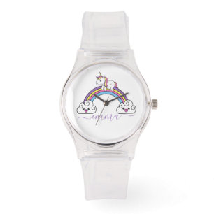 Cute Rainbow Unicorn Personalized Name Watch