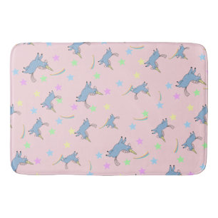 cute  rainbow Unicorn stars gradient pattern Bath Mat