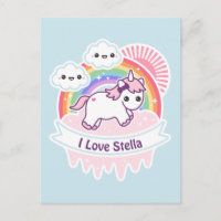Cute Rainbow Unicorn with Clouds