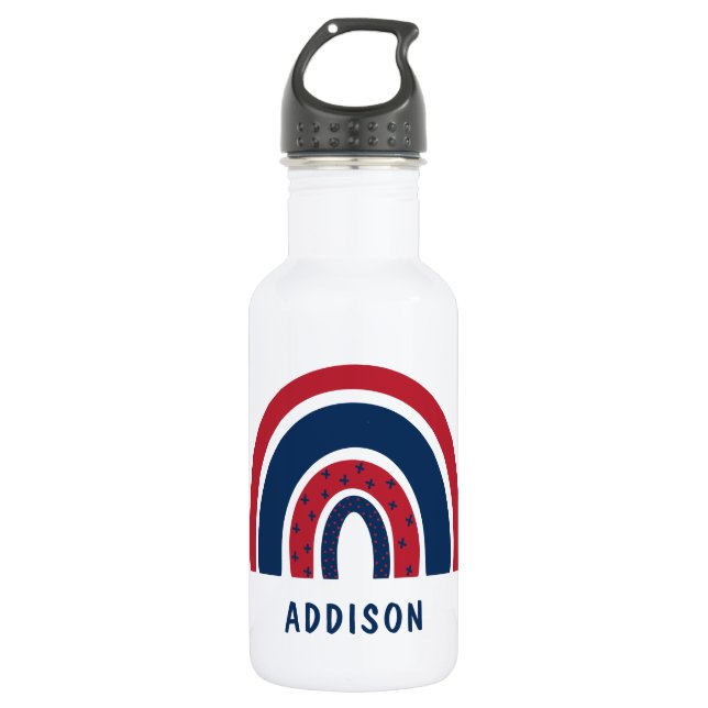 Cute Rainbow Unique Boy Personalized Custom Name 532 Ml Water Bottle (Front)
