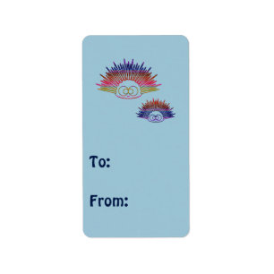 Cute Rainbow Urchins Label