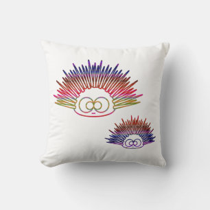 Cute Rainbow Urchins Throw Pillow