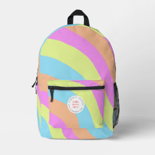 Cute Rainbow Waves Image Personalized Printed Backpack