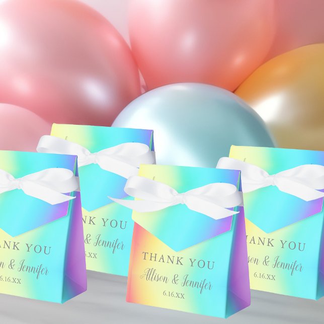 Cute Rainbow Wedding Personalized Thank You Favor Box (Creator Uploaded)