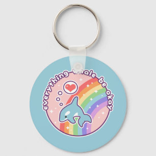 Cute Rainbow Whale Keychain