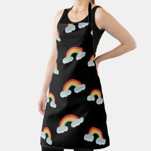 Cute Rainbow with Clouds Pattern Apron