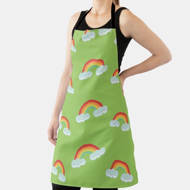 Cute Rainbow with Clouds Pattern Apron (Insitu)