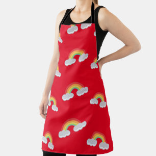 Cute Rainbow with Clouds Pattern Apron