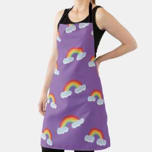 Cute Rainbow with Clouds Pattern Apron