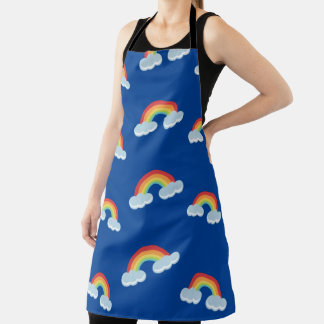 Cute Rainbow with Clouds Pattern Apron
