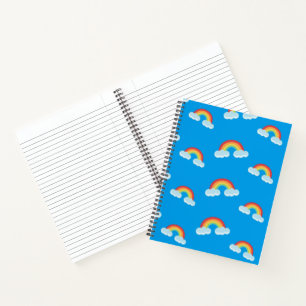 Cute Rainbow with Clouds Pattern Notebook