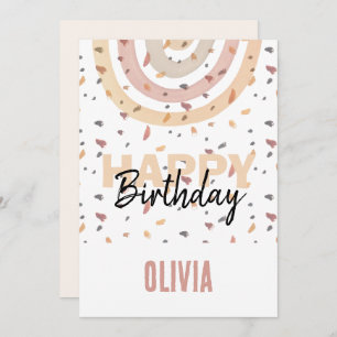 Cute Rainbow With Splash Flakes Watercolor Card