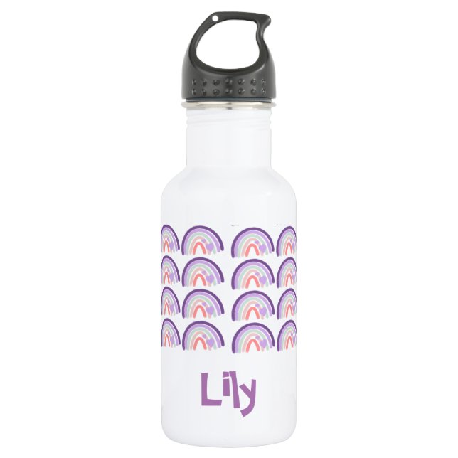 Cute Rainbows  Colourful Purple Tones 532 Ml Water Bottle (Front)