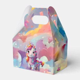 cute rainbows colourful unicorn birthday favor box