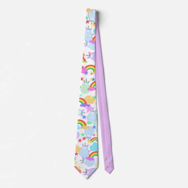 Cute Rainbows Et Unicorns Cravate Amusante (Devant)