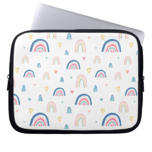 Cute Rainbows & Hearts Pattern Laptop Sleeve