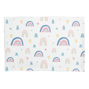 Cute Rainbows & Hearts Pattern Pillowcase