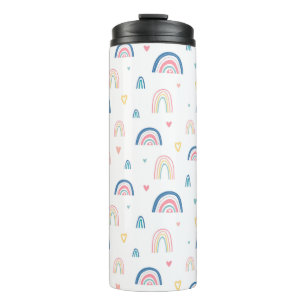 Cute Rainbows & Hearts Pattern Thermal Tumbler