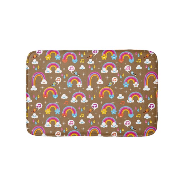 cute rainbows pattern bath mat (Front)