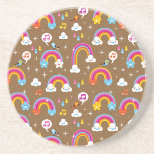 cute rainbows pattern coaster