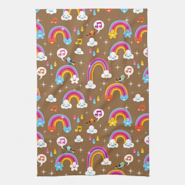 cute rainbows pattern kitchen towel (Vertical)