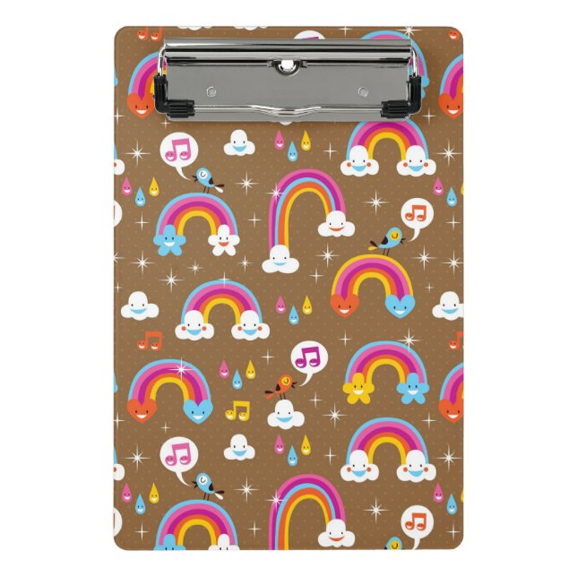 cute rainbows pattern mini clipboard (Front)