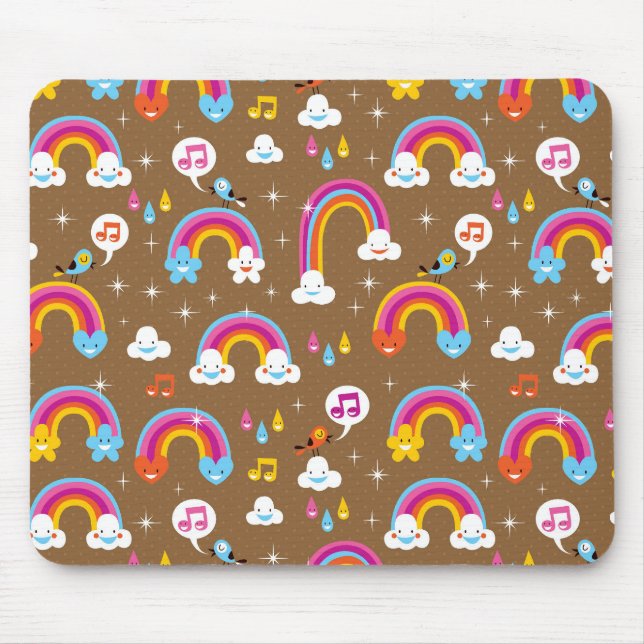 cute rainbows pattern mouse pad (Front)