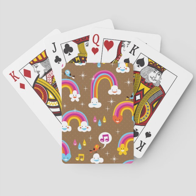 cute rainbows pattern playing cards (Back)