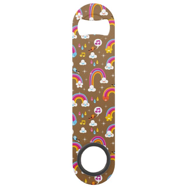 cute rainbows pattern speed bottle opener (Front)